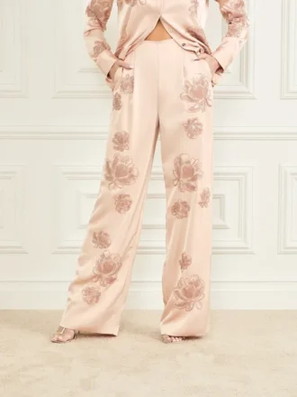 Gwen broek met geborduurde bloemen