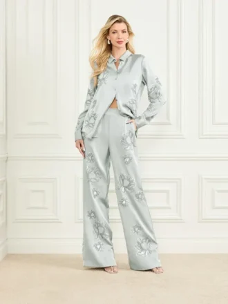 Gwen broek met geborduurde bloemen