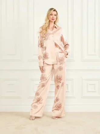 Gwen broek met geborduurde bloemen