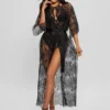 Halfdoorzichtige kanten kimono