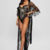 Halfdoorzichtige kanten kimono