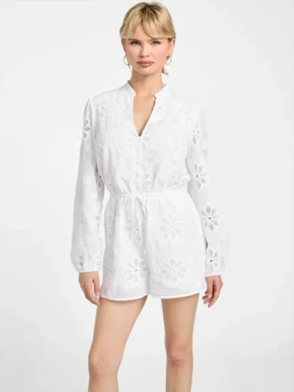 Hazel Romper met geborduurde oogjes