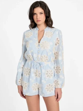 Hazel Romper met geborduurde oogjes