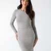 Henley-trui-jurk met lange mouwen Henley-trui-jurk met lange mouwen