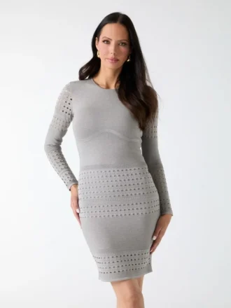 Henley-trui-jurk met lange mouwen