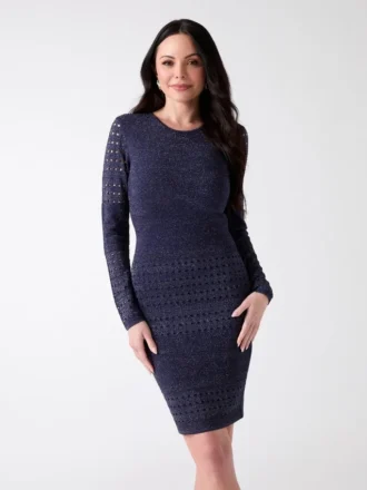 Henley-trui-jurk met lange mouwen
