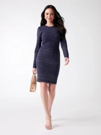 Henley-trui-jurk met lange mouwen