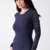 Henley-trui-jurk met lange mouwen Henley-trui-jurk met lange mouwen