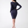Henley-trui-jurk met lange mouwen Henley-trui-jurk met lange mouwen