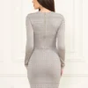 Henley-trui-jurk met lange mouwen Henley-trui-jurk met lange mouwen