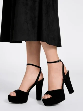 Hitten suède plateausandalen