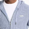 Hoodie met geribde kraag en doorlopende rits