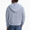 Hoodie met geribde kraag en doorlopende rits