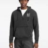 Hoodie met halve rits en bedrukt logo