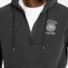 Hoodie met halve rits en bedrukt logo