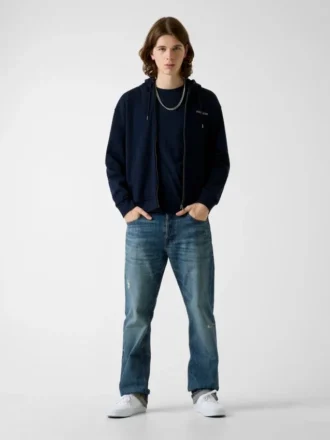 Hoodie met rits en American Tradition-logo