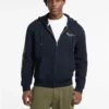 Hoodie met rits en opschrift