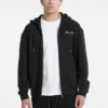 Hoodie met rits en opschrift