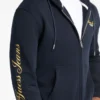Hoodie met rits en opschrift