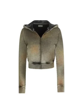 Hoodie van badstof met kristallen