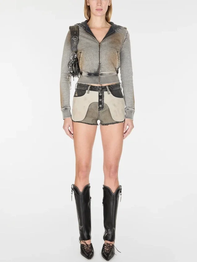 Hoodie van badstof met kristallen Hoodie van badstof met kristallen