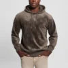 Hoodie van fluweel met reliëf