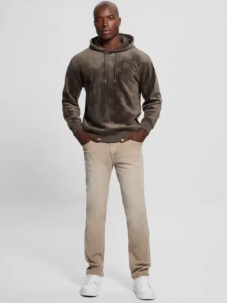 Hoodie van fluweel met reliëf