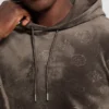 Hoodie van fluweel met reliëf