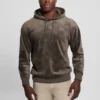Hoodie van fluweel met reliëf