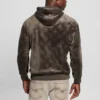 Hoodie van fluweel met reliëf