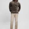 Hoodie van fluweel met reliëf