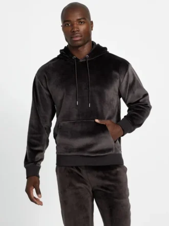 Hoodie van gebonden fluweel