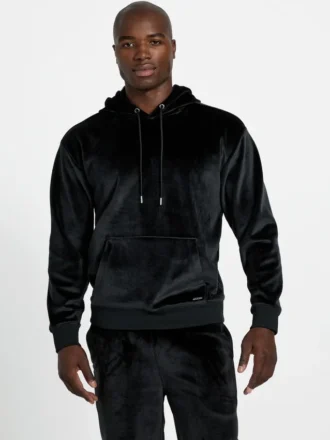 Hoodie van gebonden fluweel