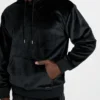 Hoodie van gebonden fluweel