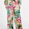 Ines satijnbroek met print Ines satijnbroek met print