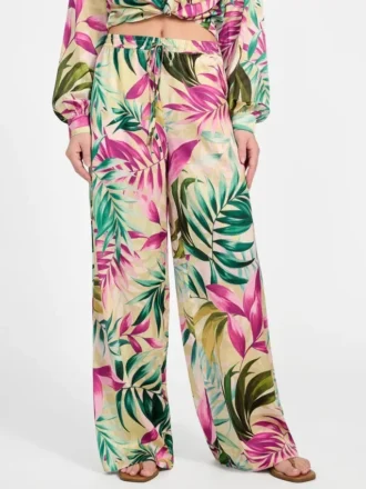 Ines satijnbroek met print