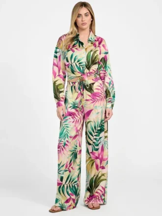 Ines satijnbroek met print