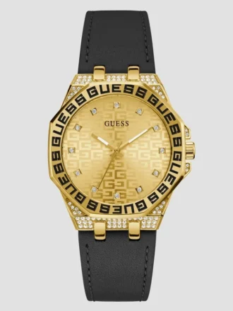 Insignia analoog horloge met zwart leer