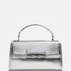 Iris metallic leren handtas met handvat Iris metallic leren handtas met handvat