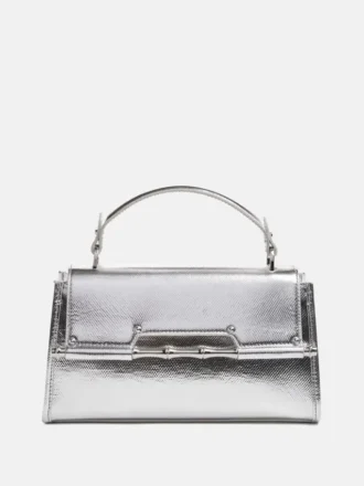 Iris metallic leren handtas met handvat