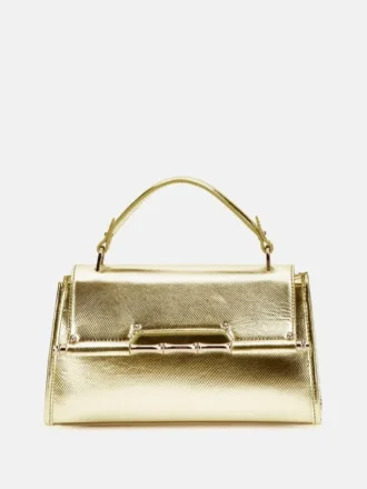 Iris metallic leren handtas met handvat