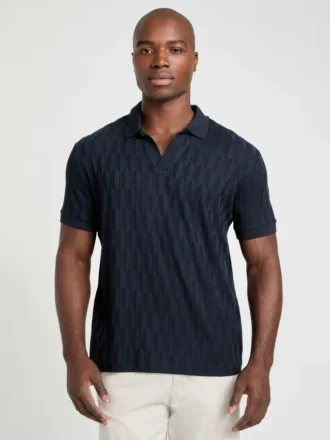 Jacquard gebreide polo