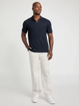 Jacquard gebreide polo