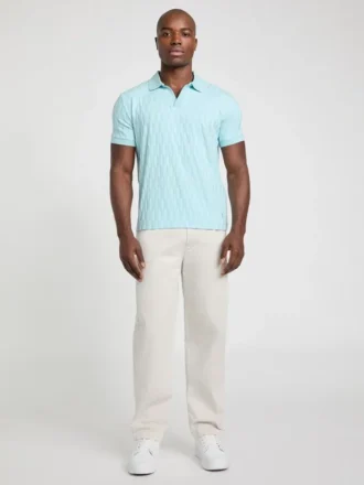 Jacquard gebreide polo