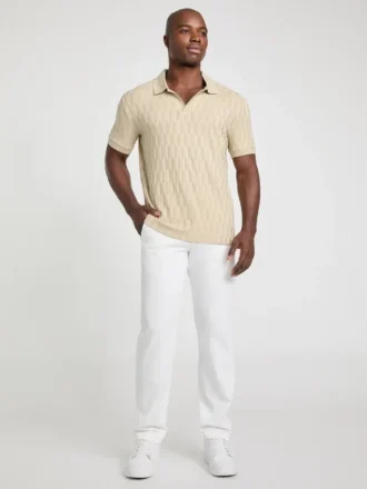 Jacquard gebreide polo