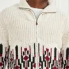 Jacquard vest met hoge hals