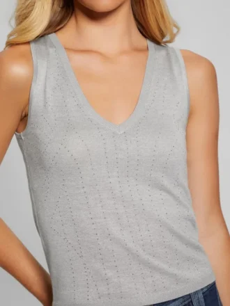 Janine Trui van gebreide tricot met strass Janine Trui van gebreide tricot met strass
