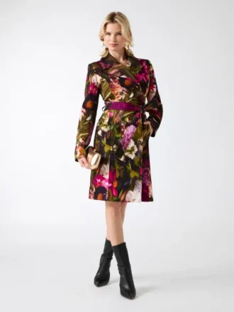 Jennifer bedrukte trenchcoat