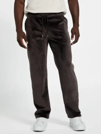 Jersey-sweatpants met gebonden fluweel