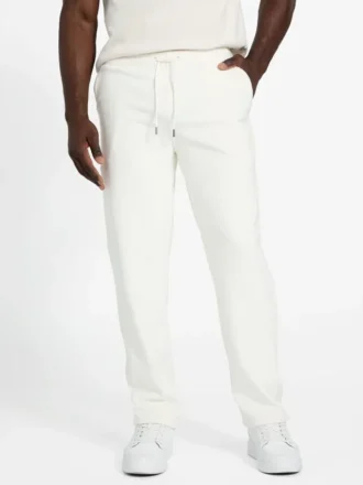 Jersey-sweatpants met gebonden fluweel